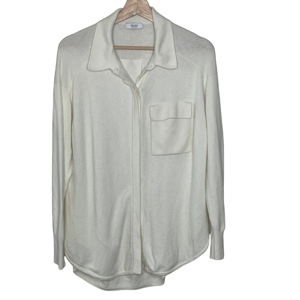 REISS Cashmere Blend‎ Button Up Collared Shirt Long Sleeve Relaxed Top